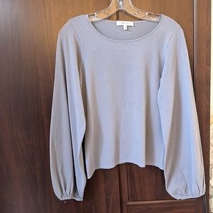 MILLY Long Balloon Sleeve Top Viscose Grey size S